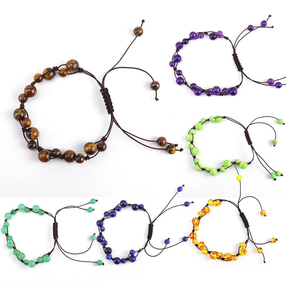 Hand-Woven Natural Crystal Agate Bead Bracelet Bracelet, Adjustable B31