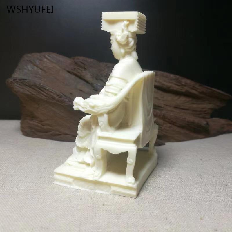 Ivory fruit wood carving Mazu Tianhou Sea God goddess Baoping Automobile Decoration Wooden crafts Gift