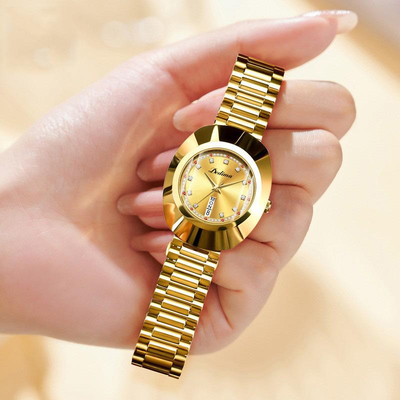 New Top Brand Waterproof Women's Watch Light Luxury Diamond-encrusted Quartz Watch Double Calendar Women's Wristwatch