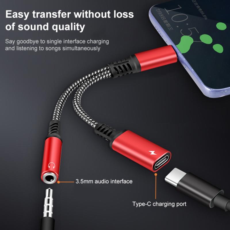

2-in-1 Type-C Male to PD 60W Type-C Charging+3.5mm Audio Female Headphone Adapter Splitter Silver