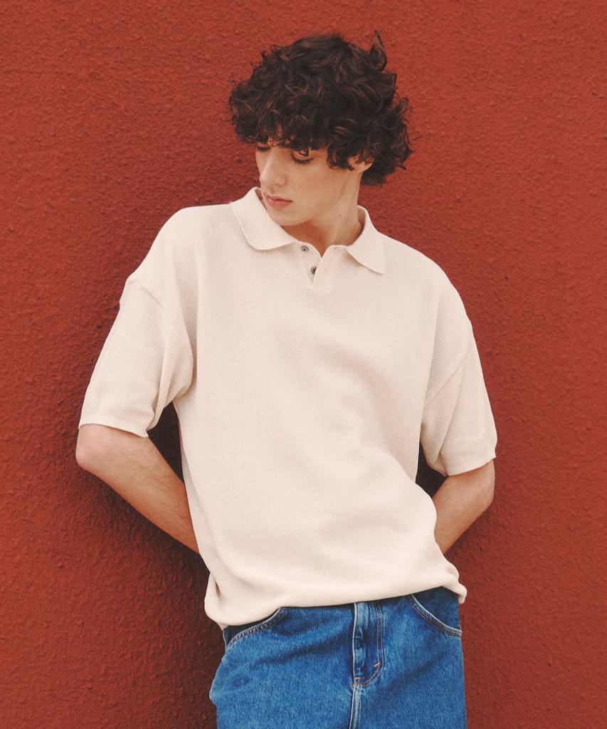 KNITTED Coolever Pk Short Sleeve Knit Tee Ivory