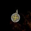 S925 Sterling Silver Green Tara & Yellow Jambhala Double-Sided Vajra Pendant in Tibetan Style for Men and Women