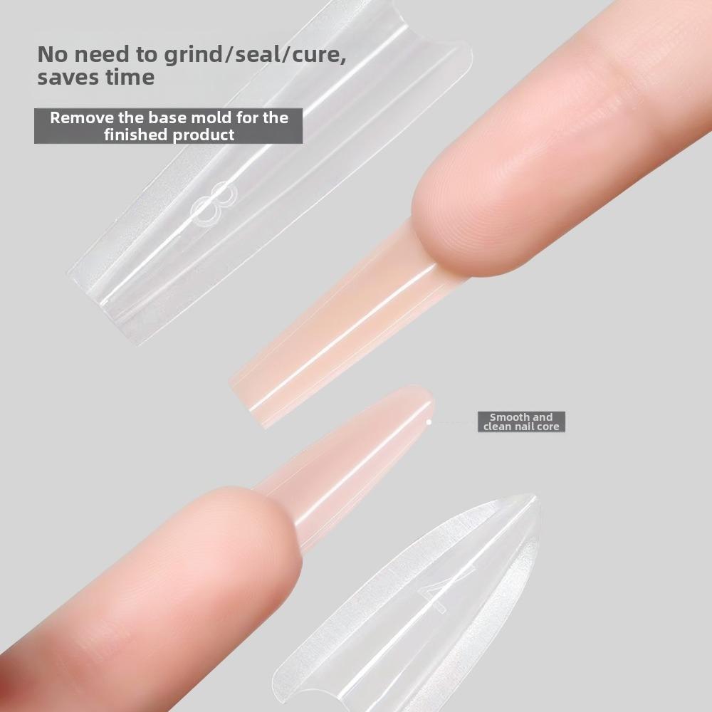 240pcs New Mixed Size False Nail Square Top Short Oval Sandwich Nail Forms Bottom Mold Transparent Nail Mold Extension Work