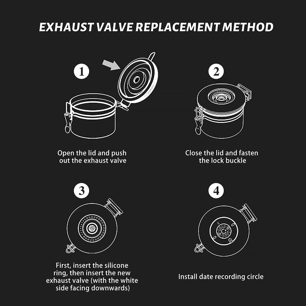 Stainless Steel Airtight Coffee Container Canister Coffee Grounds and Beans Container with Date Tracker, Scoop, CO2 Valve Filters,  Silver