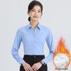 Women's Plus Velvet Warm Long Sleeve Professional Shirt for Autumn and Winter