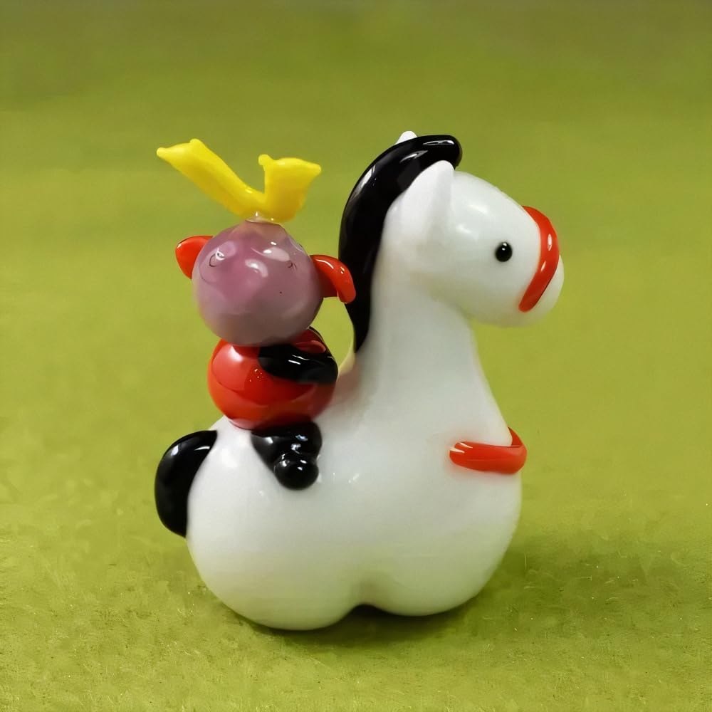 Four Cart Cute Handmade Glass Craft Day Horseback Warrior Children's