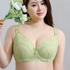 Ultra-thin Sexy Quick-drying Plus-size Bra with Exquisite Transparent Lace Trim and Widened Side Wings for Breast Control