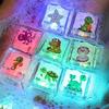 Water Activated Light Up Ice Block LED Glowing Block Block with Cartoon Pattern For Toddler Bath Time Entertainment Toy