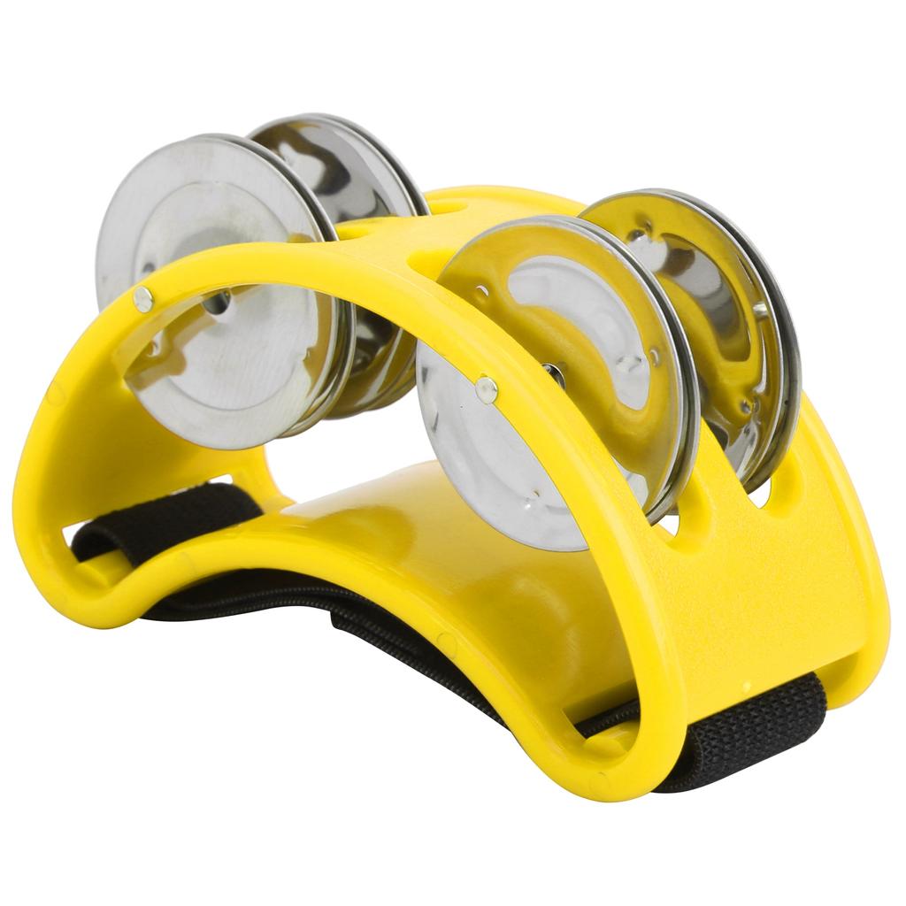 Eliptyczny Tamburyn Perkusyjny Jingle Dzwonek na Stopę Cajon Pudło Perkusyjne Akcesoria Prezent Żółty