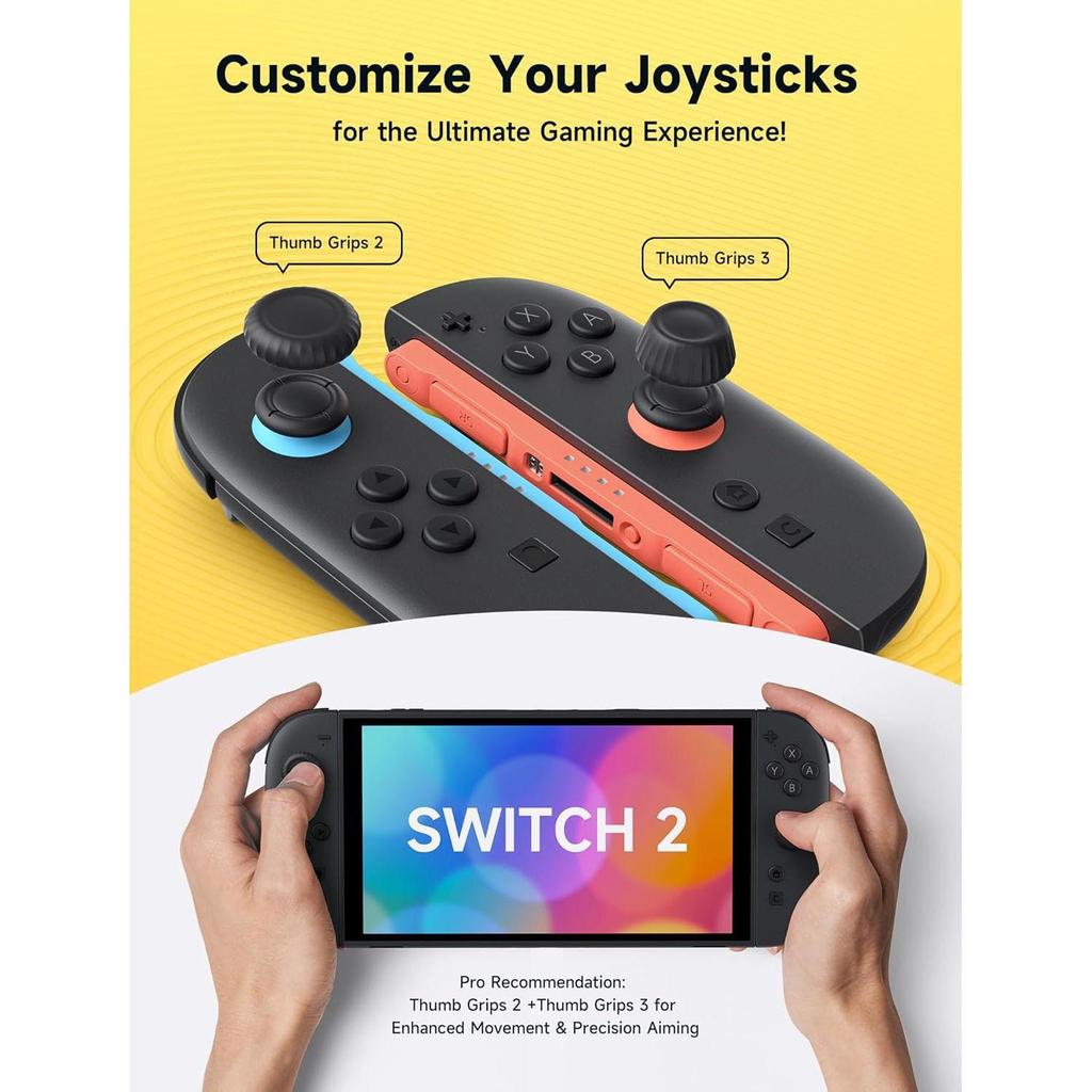 Switch 2 Controller Joystick Silicone Cap Set: High, Medium, Low Protection Caps