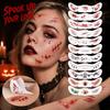 Temporary Stickers for Halloween, Scary Wound Effect Fake Tattoos for Face & Body, 6 Sheets of Scar & Cut Tattoos for Halloween Costume Decoration