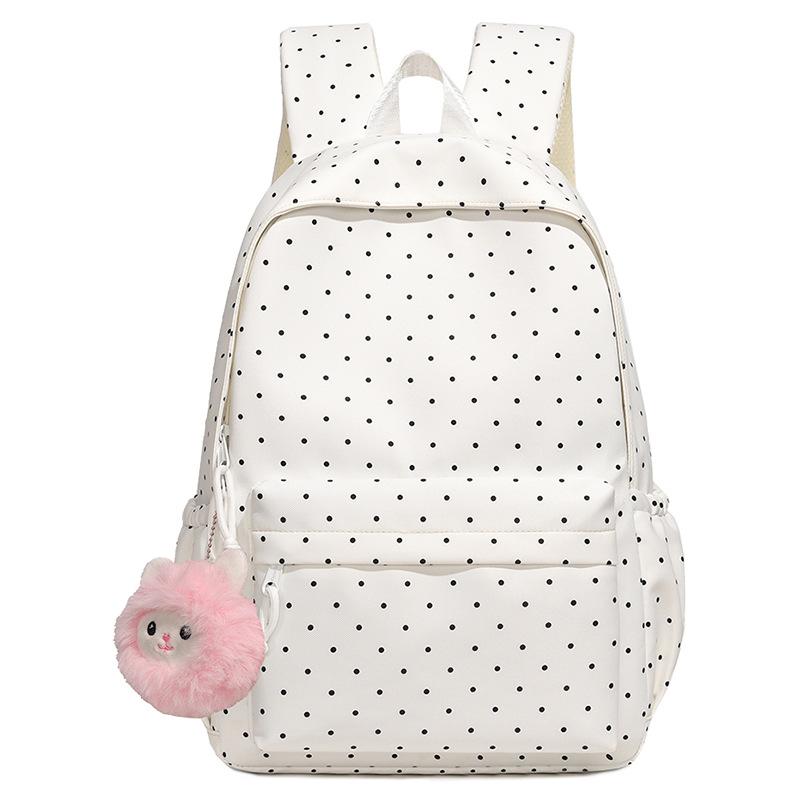 Cute Printed Backpack with Front Pocket and Side Pockets for Students and Daily Use