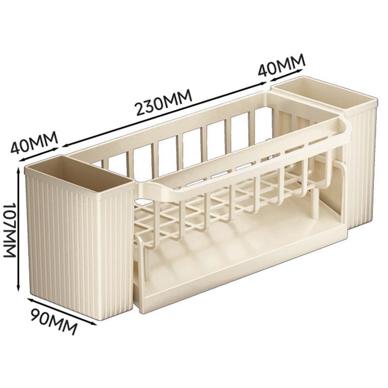 

Кухонные инструменты для уборки Стойка для сушки Губка для мытья Полка для хранения Пластиковая Многофункциональная Штанга для кухонных полотенец Подставка для столовых приборов бежевый