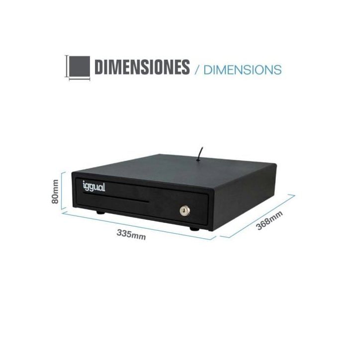 Iggual IRON-15 Cajón Portamonedas 37cm 4+8 Negro
