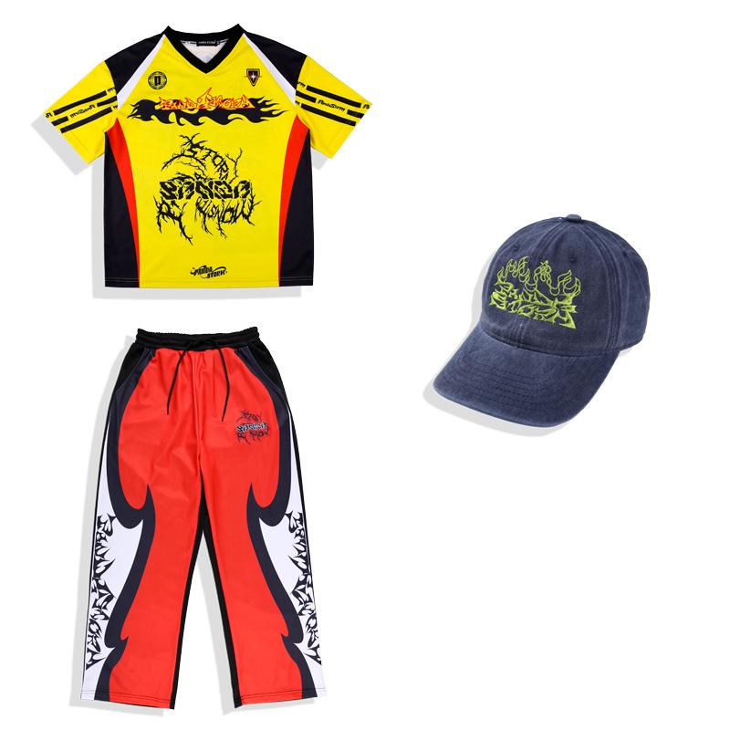 Kids' Hip Hop Street Dance Performance Outfit - Jazz Dance Fashion Show Drum Set Vest and T-shirt for Boys and Girls
