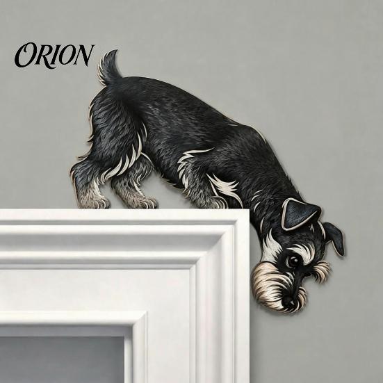 Animal Door Topper Wooden Dachshund Topper, Cute Handcrafted Dog Sign, Rustic Wall Art Decor Figurine for Front Porch, Indoor Outdoor Accent,