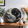 Metal Wall Art Yin Yang Decor Aluminum Round Wall Decor Weather Resistant Modern Home Decor High Definition Print