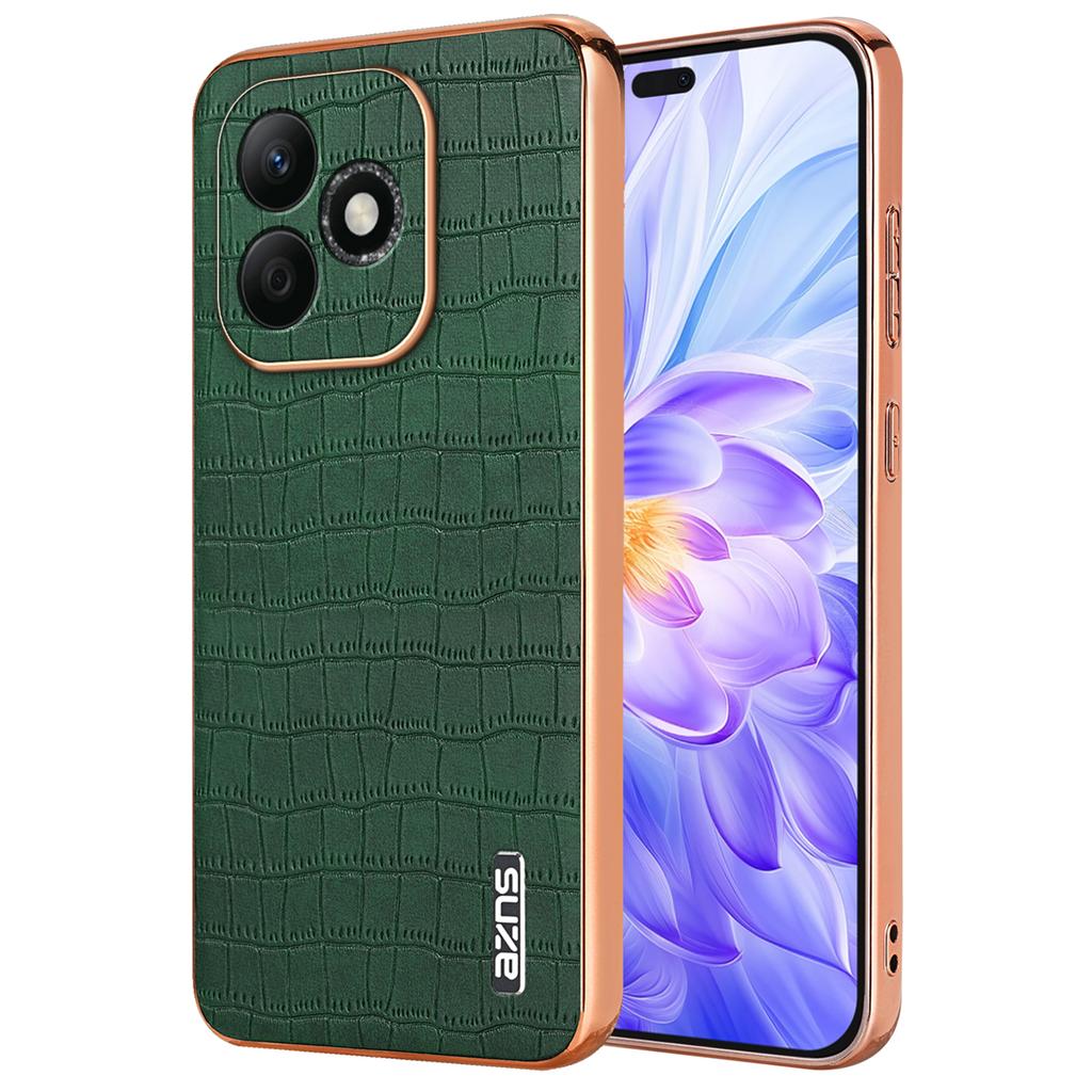 AZNS For Honor X60i 5G Case Electroplating Crocodile Texture PU+TPU Phone Cover