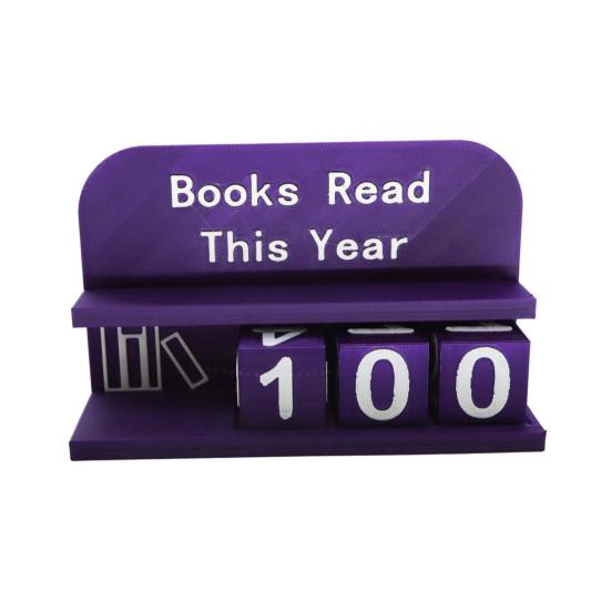Yousheng 1 Set 3D Printed Reading Tracker Book Read This Year Counter with Number Blocks Reading Nook Decoration for Bookshelf Desk Reading Challenge