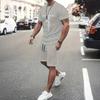 Men's Graphic 2pcs Tees sets Summer Tops Short Sleeve Short Pants Crew Neck Sport Casual Casual Going out Streetwear 3D Print Summer Grey Black Red