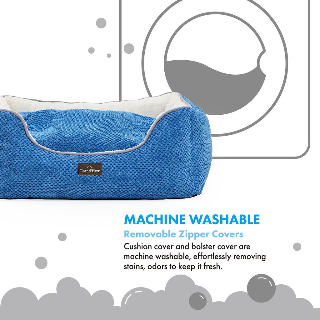GrandTies Pet Bed Cuddler (Blue, S)