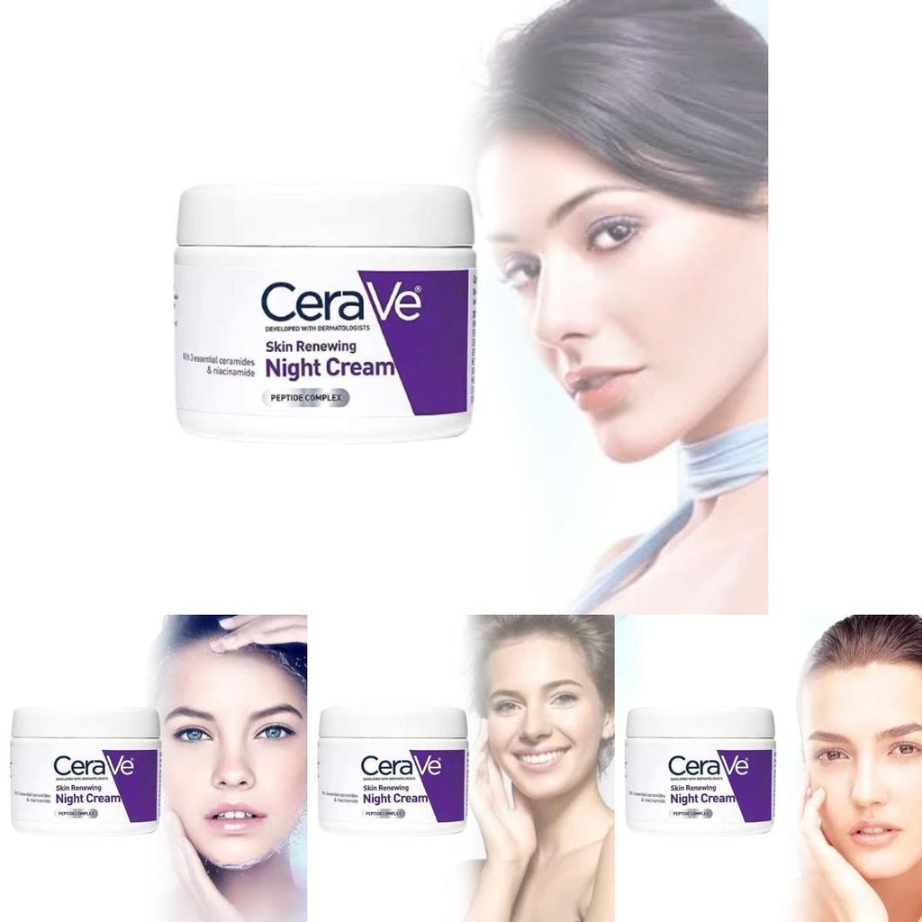 Cremă de noapte hidratantă Cerave cu unt de shea, niacinamidă și peptide, pentru toate tipurile de ten, 48 g