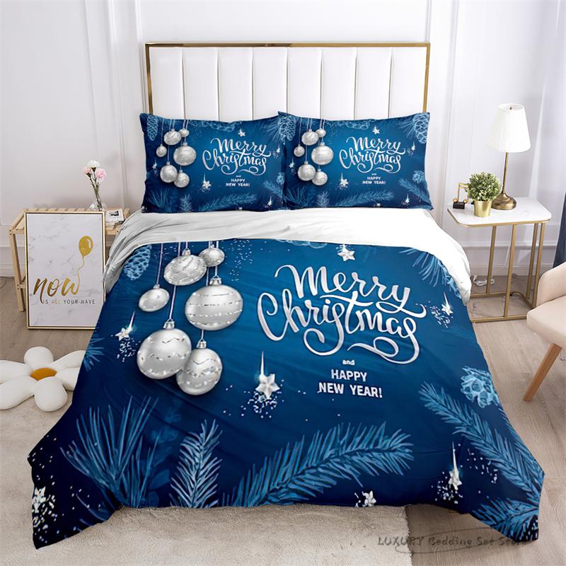 3 Pc Duvet Cover Christmas Moon Penguin Bedding Set for Kids and Adults Microfiber Single Double Queen 220x240 Room Decor Gift
