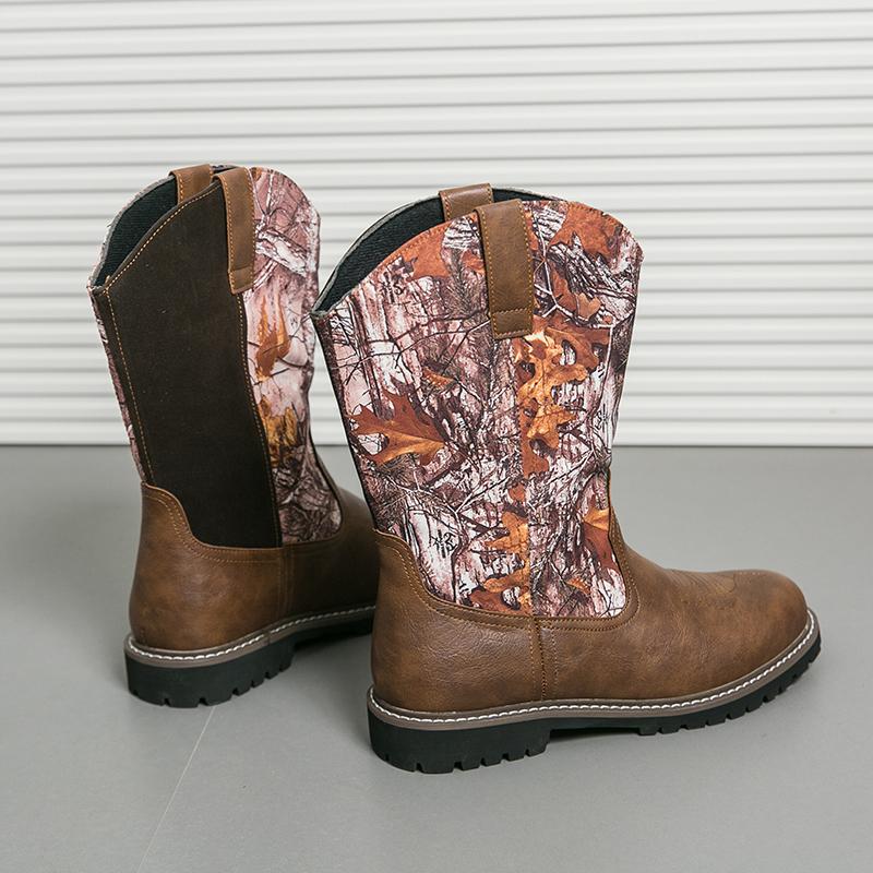 Fashion Brand Men's Long Boots Western Classic Denim Boots Anti Slip Wear-resistant Men's Classic High Top Workwear Boots