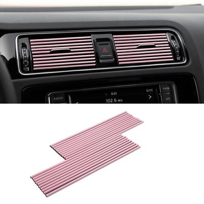Car Air Vents Decorative Strip Centre Grille Clip Strip U-shaped Electroplating Bright Strip Air Conditioning Chrome Colorful In