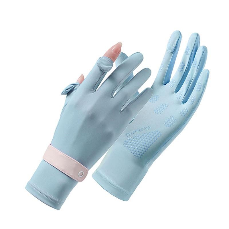 UV Protection Driving Gloves Women Lightweight Ice Silk Long Finger Anti-Slip Touchscreen Compatible Outdoor Cycling