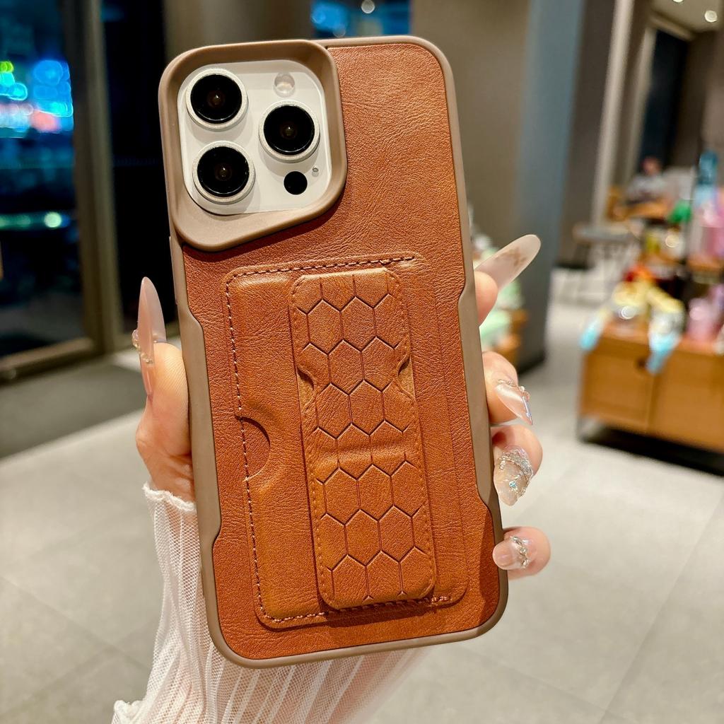 Luxury Credit Card Holder Slot Bag Stand PU Leather Phone Case For iPhone 17 16 15 14 13 12 11 Pro Max Pocket Fold Bracket Cover