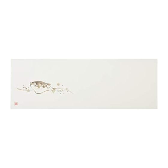 Wakaizumi Lacquerware Premium Chopstick Rest Mat, Seafood Ink Painting Series: Pufferfish (Fugu), Pack of 100, B-27-50. A seafood pattern series