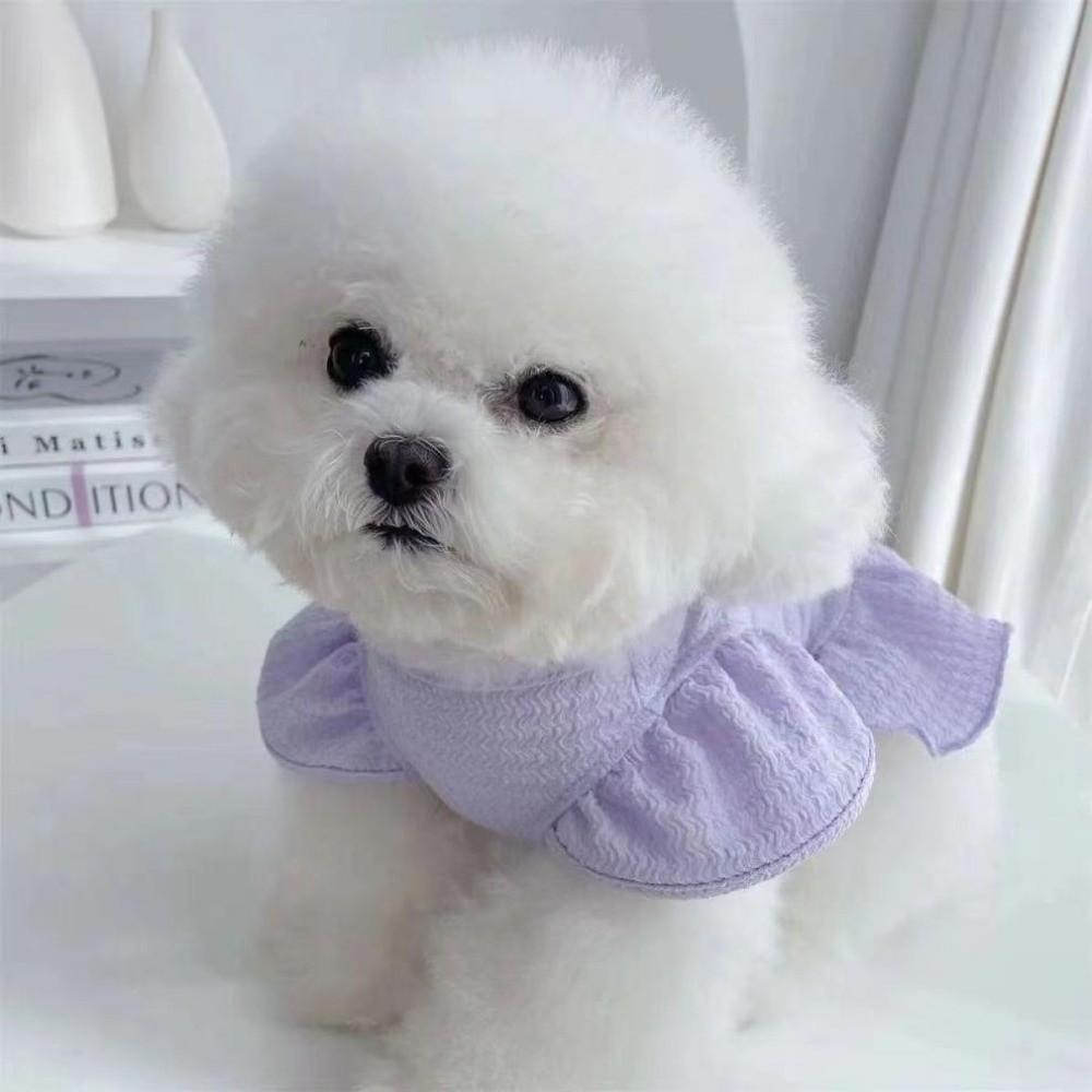 Cute Breathable Mesh Dog Princess Dress Ruffle Comfortable Dog Costume Flying Sleeve Pet Cake Skirt Party Dress