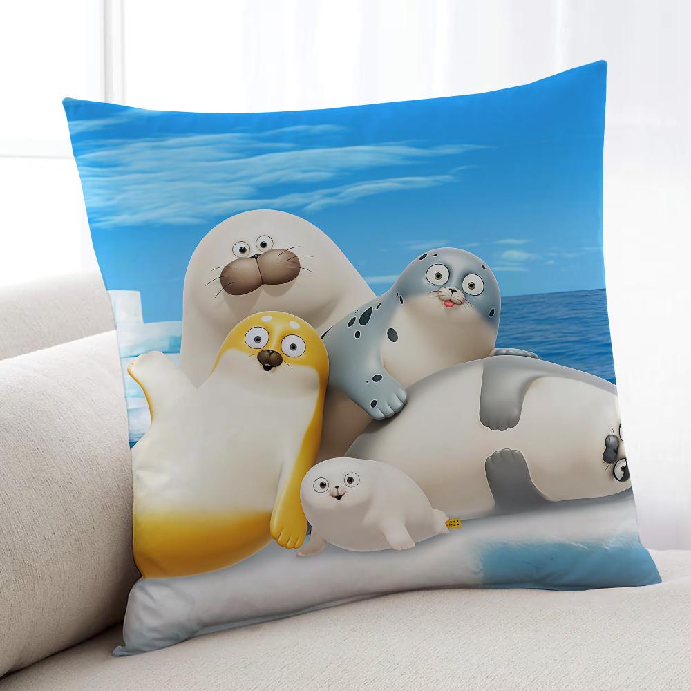 

S-Sealook Cute Cartoon cushion cover Home Bedding Sofa living Room pillowcase Simple Soft Skin Cushion Cover Party Gift 16x16Inch