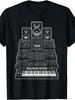 Techno Soundsystem Retro Modular Synth Keyboard And DJ Rave T-Shirt - Vintage Music Tech Graphic Tee