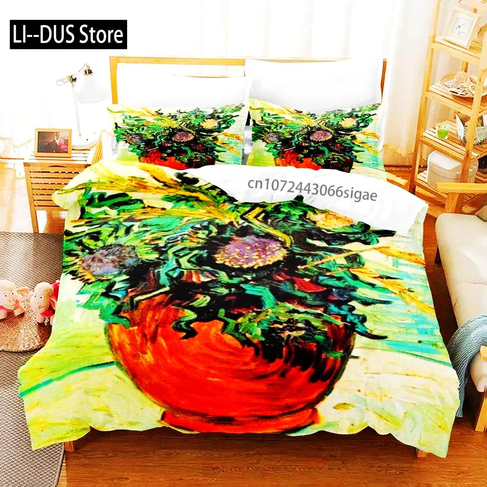 2022 Van Gogh Boys Bedroom Duvet Cover Single Double Full Queen King Size Retro Classic 3D Bedding Set Duvet Cover Bed Set