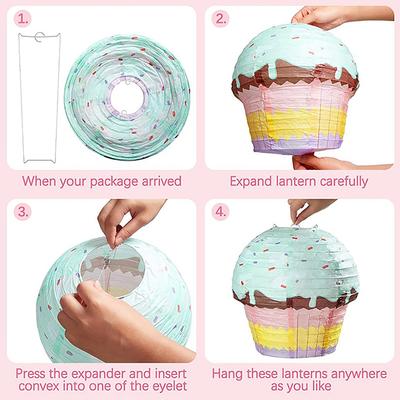 Kuchen Papierlaternen 1. Erster Geburtstag Party Dekoration Kinder 3D Ornamente Cupcake Eis Anhänger Kind Baby Shower Gastgeschenk