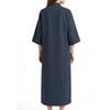 Women's Fashion Casual Button Cardigan Cotton And Linen Color Dress With Pockets