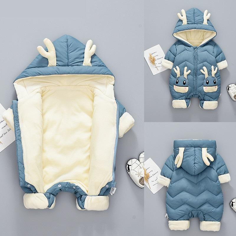 Macacão recém-nascido do bebê inverno mais grosso macacão meninas macacão da criança casaco inverno outono crianças outerwear crianças snowsuit