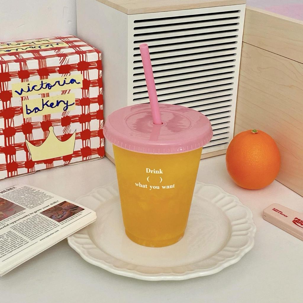 Large Capacity Summer Straw Cup for Girls - Perfect for Home, Travel, Milk Tea, Coffee, and Cold Drinks.