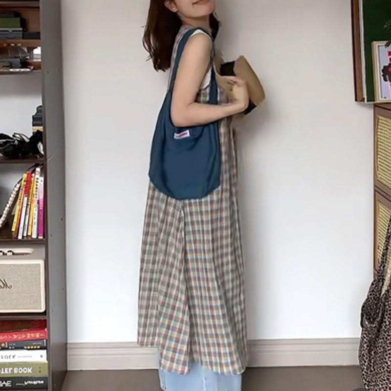 Cream Candy Canvas Bag Ins Wind Dopamine Solid Color Casual Shoulder Underarm Student Schoolbag