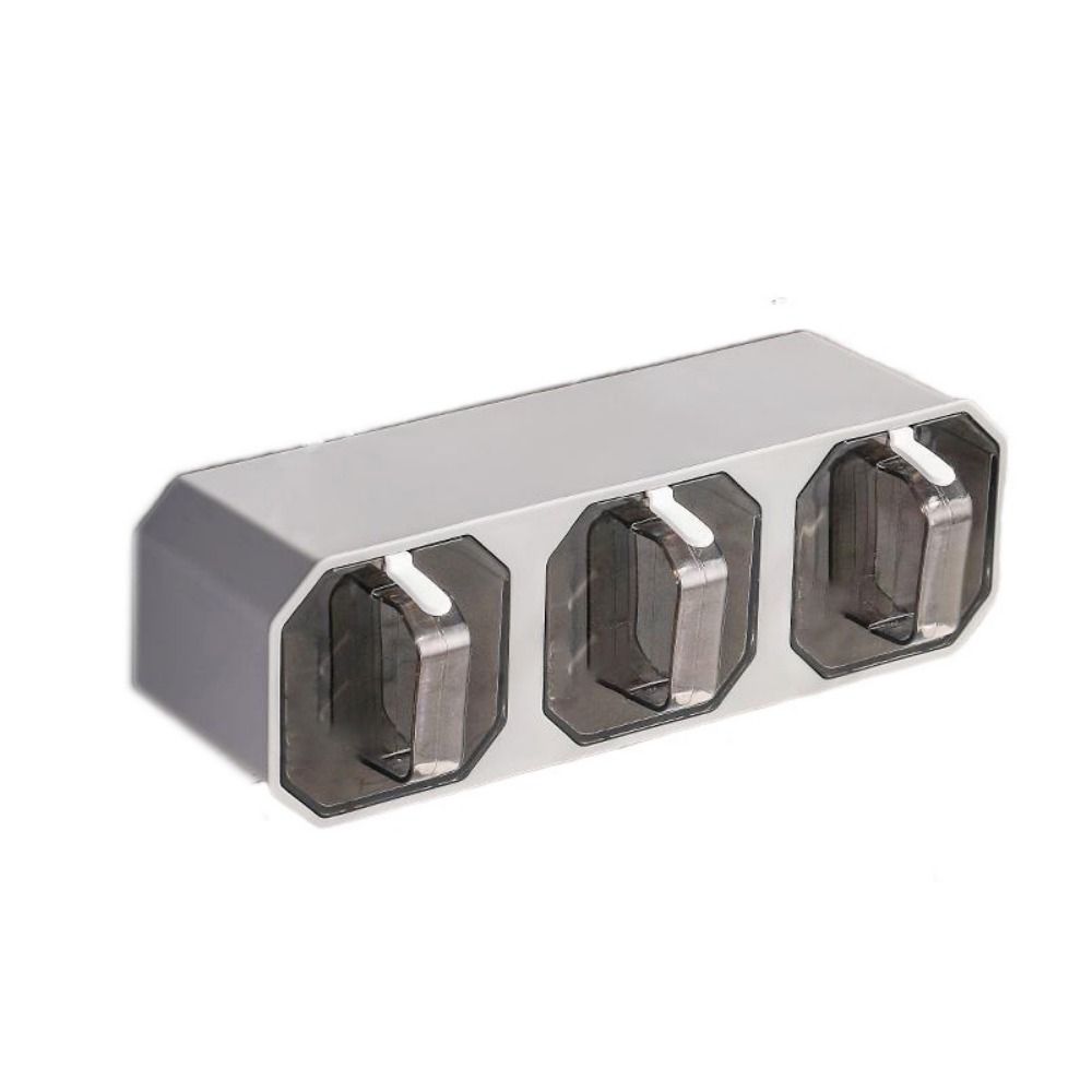 

with Spoon Household Plastic Sugar Jar Kitchen Gadget Device Seasoning Container Spice Box grey-3 grid