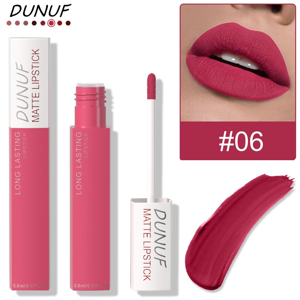 DUNUF Waterproof Matte Lip Gloss - 8 Colors, Long-Lasting Formula