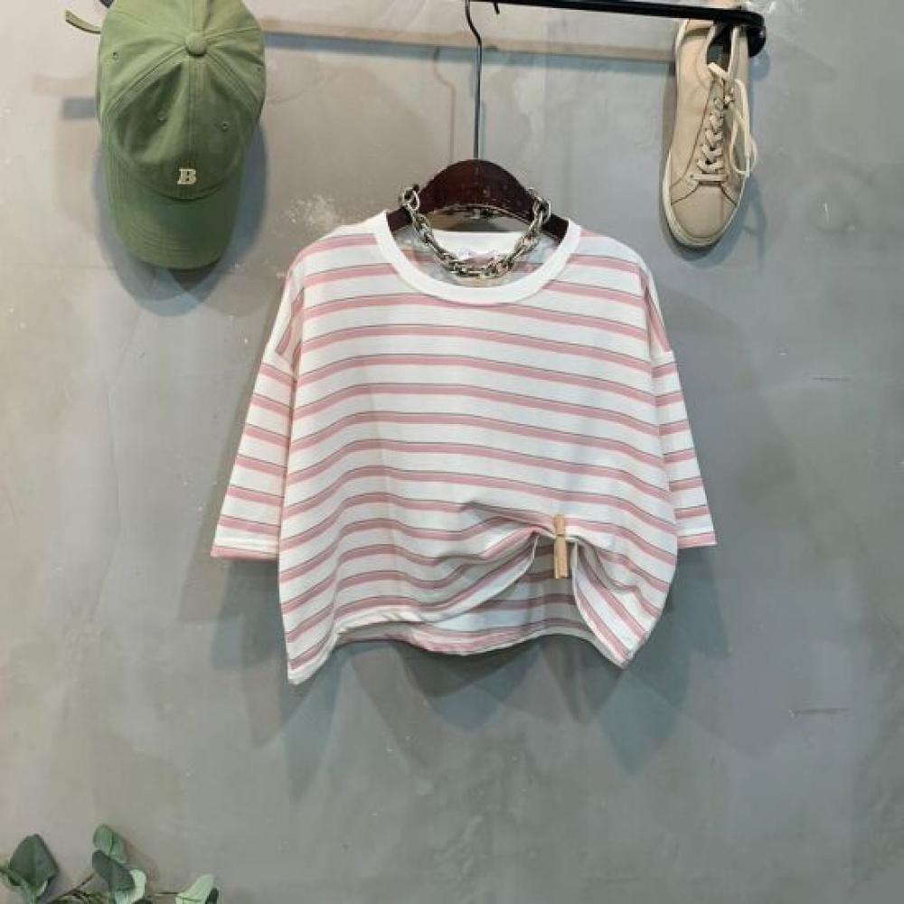 C S In The Room 1 + 1 Tono STripe Crop T ShirT 4 ColorS