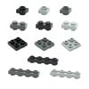50PCS Special Plates 1x1 1x2 2x2 1x4 W. Knobs Both Sides DIY Technical Bricks MOC Building Blocks Parts Creative Toys for Kids