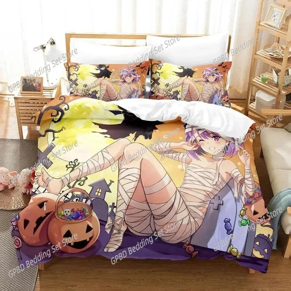 Mummy Girls Anime Ložní souprava Povlak na přikrývku Ložní souprava Povlak na peřinu Povlak na polštář Přikrývka king Queen Size Chlapecká Dospělá Ložní souprava
