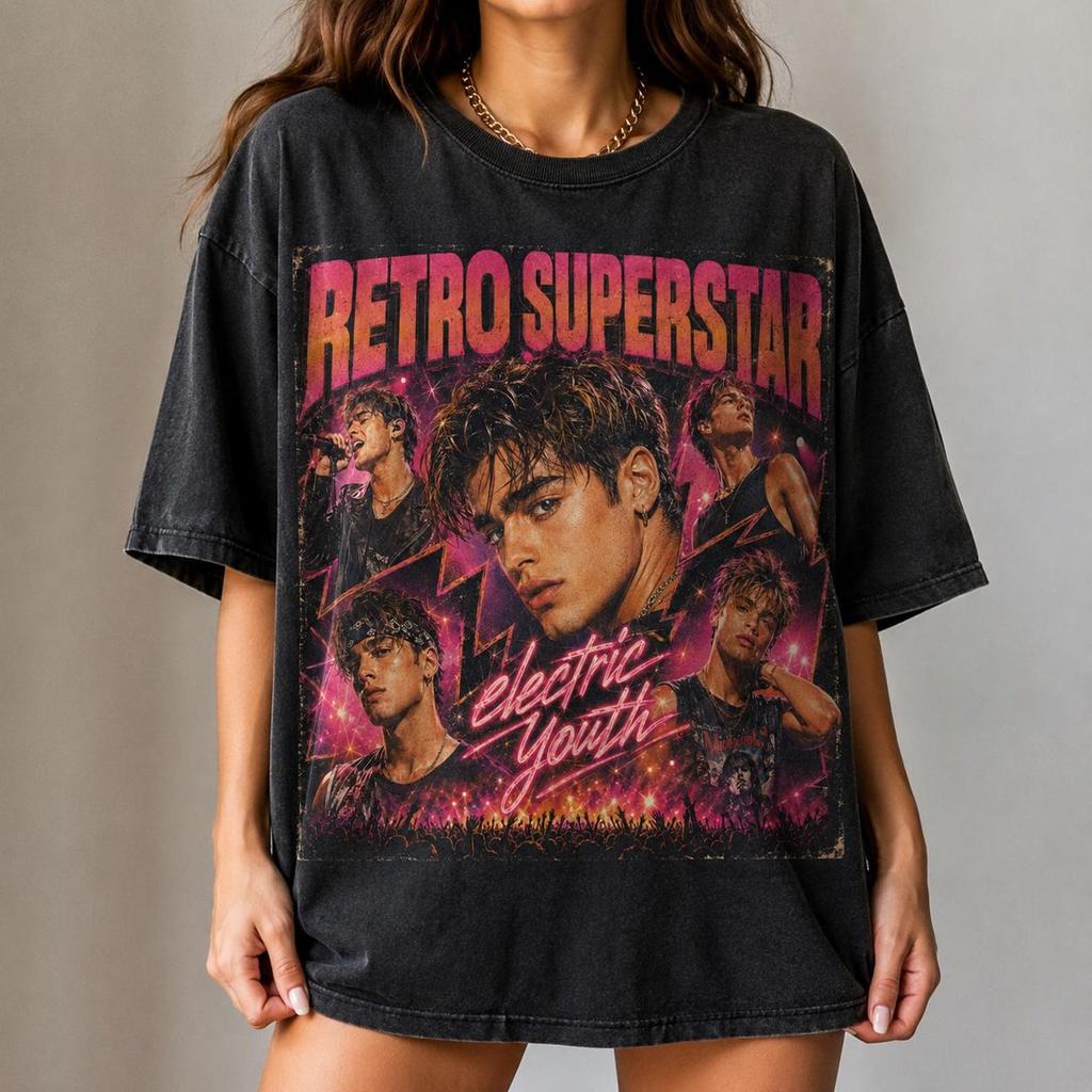 Retro Superstar Electric Youth Concert Tee, Vintage Pop Star Graphic Shirt