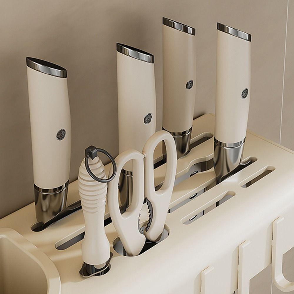 Carbon Steel Kitchen Storage Shelf Wall Mounted Cutter Drying Holder  Chopstick Storage