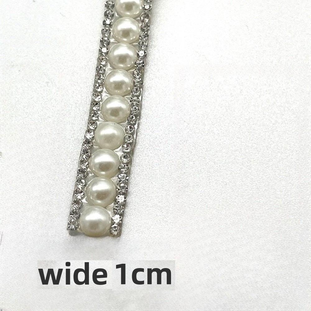 1 Yard DIY Rhinestones Trim Tape Colorful Pearl Chain  Garment Shoes Bags Bags Decoration