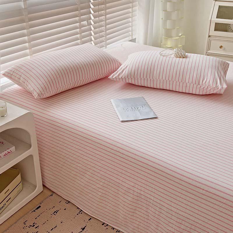 Minimalist Striped Thick Solid Bed Sheet For Single Double Household & Student Dormitory Bed